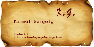 Kimmel Gergely névjegykártya
